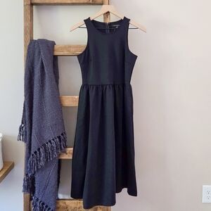 Banana Republic Black Peplum Midi Dress (Size 4P) NWT